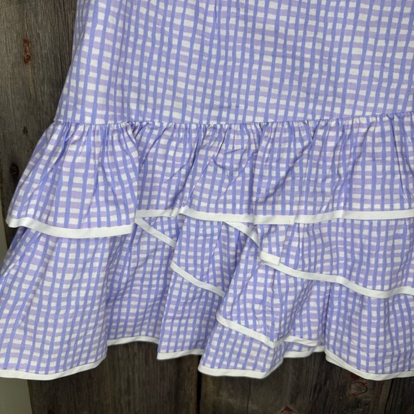 Lilly Pulitzer Rosalie Tiered Ruffle Mini Skirt in Light Lilac Gingham size 8 - Picture 5 of 11